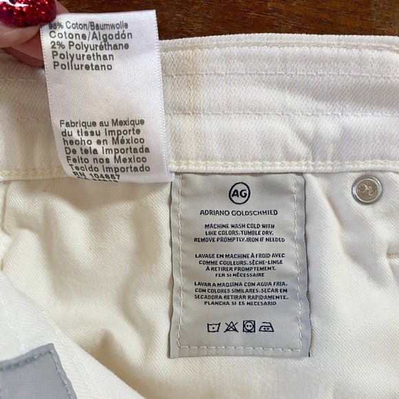 AG Adriano Goldschmied The Ex Boyfriend Slouchy Slim White Denim Jeans 27X28 EUC - Picture 9 of 12